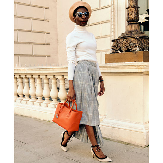 Midi London Tote in Marmalade Pebble from Aspinal of London