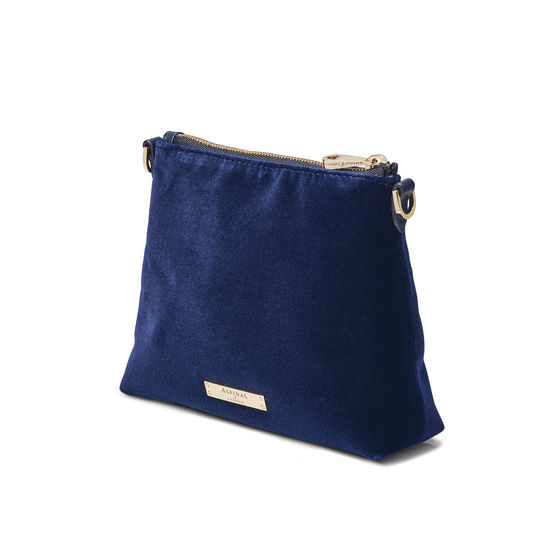 Trunk Clutch Internal Pouch in Navy Velvet from Aspinal of London