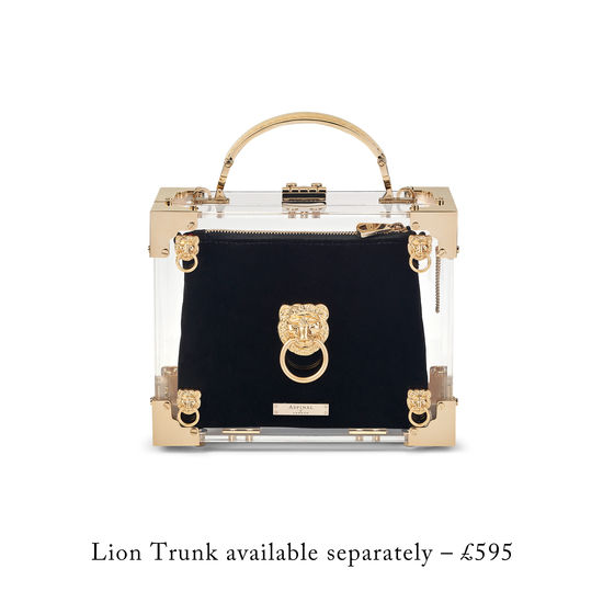 Trunk Clutch Internal Pouch in Navy Velvet from Aspinal of London