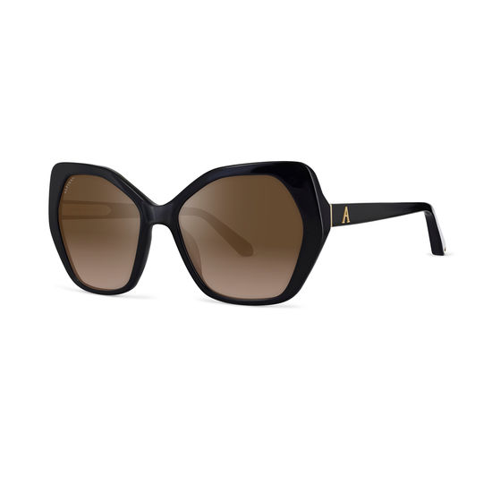 Ladies’ Sorrento Sunglasses in Black Acetate from Aspinal of London