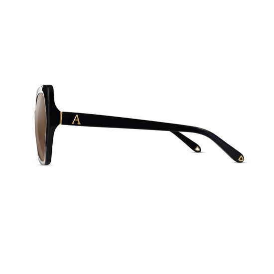 Ladies’ Sorrento Sunglasses in Black Acetate from Aspinal of London