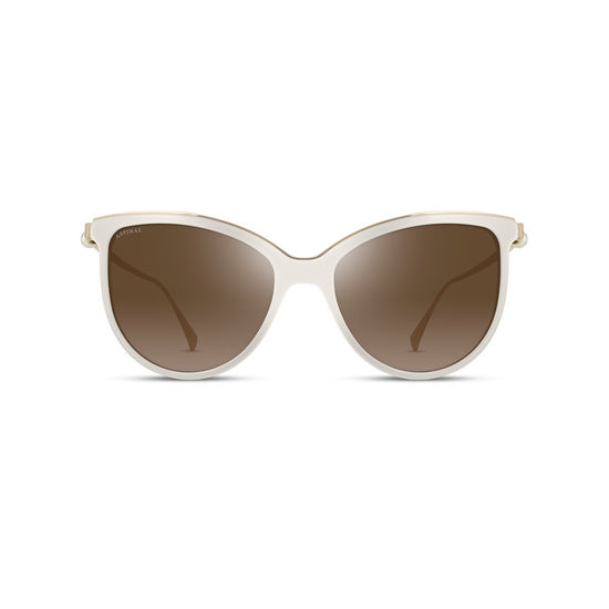 Ladies’ Mayfair Sunglasses in Pearl Acetate & Gold Metal from Aspinal of London