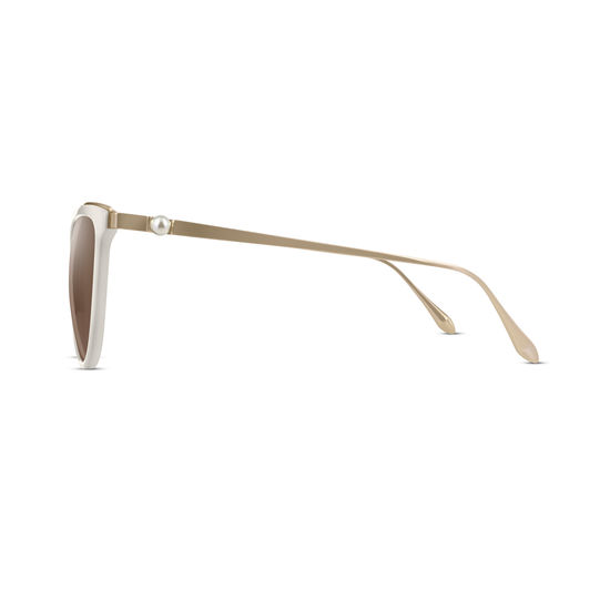 Ladies’ Mayfair Sunglasses in Pearl Acetate & Gold Metal from Aspinal of London