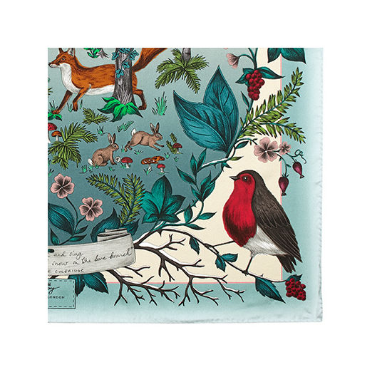 Robin Silk Scarf in Teal from Aspinal of London