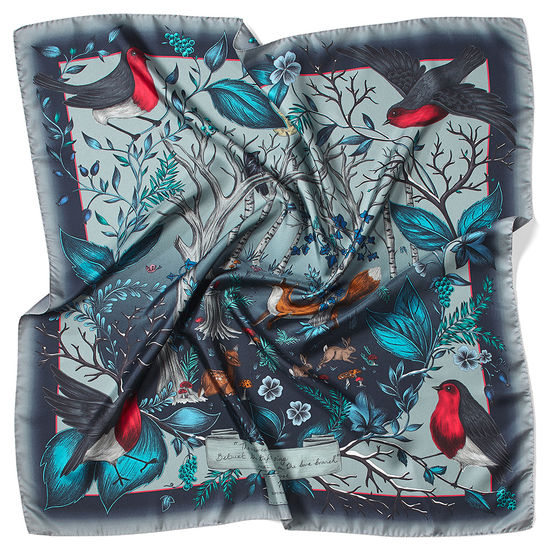 Robin Silk Scarf in Midnight Blue from Aspinal of London