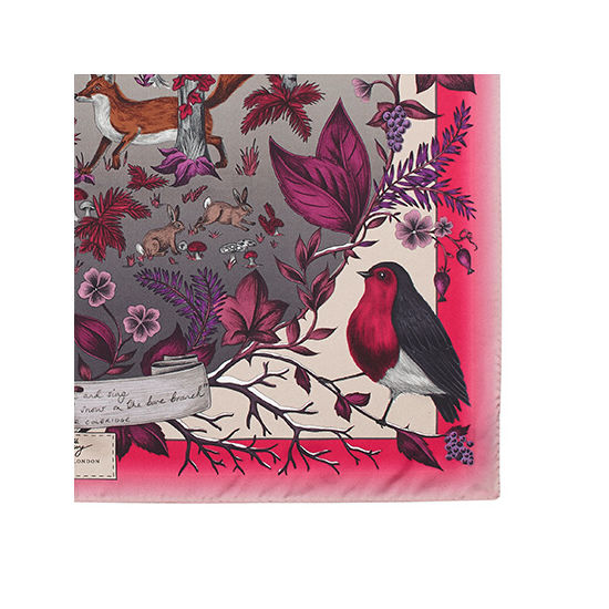 Robin Silk Scarf in Magenta from Aspinal of London