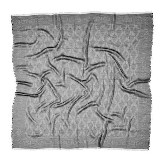 Harlequin Print Jacquard Scarf in Monochrome from Aspinal of London