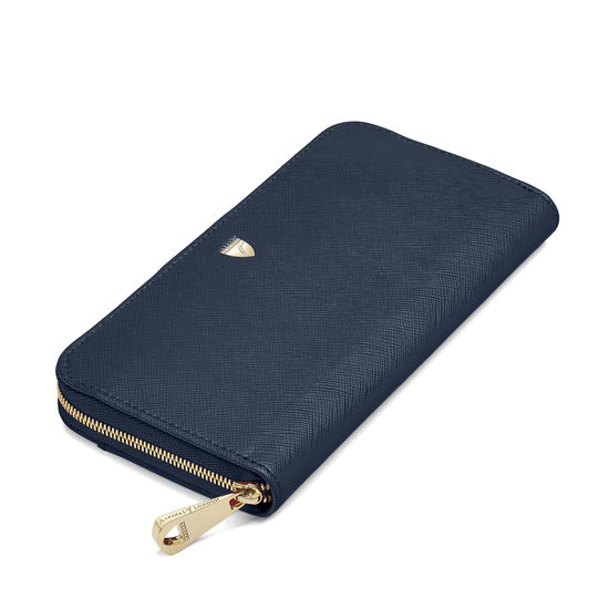 Continental Purse in Navy Saffiano from Aspinal of London
