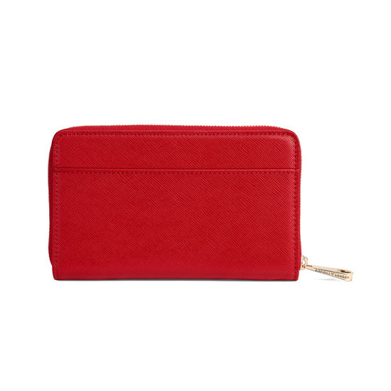 Midi Continental Purse in Scarlet Saffiano from Aspinal of London