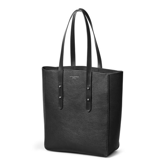 Essential Tote in Black Pebble from Aspinal of London