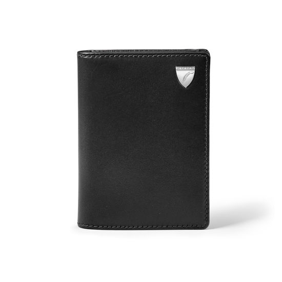 Business Card Holder in Smooth Black from Aspinal of London