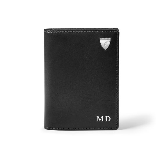 Business Card Holder in Smooth Black from Aspinal of London