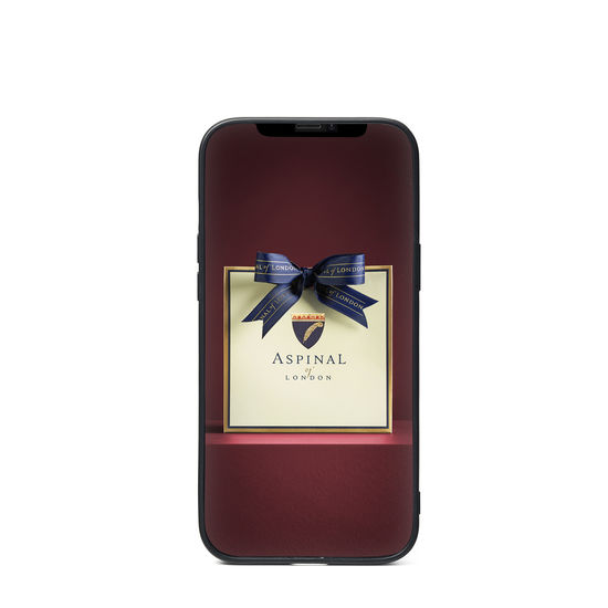 iPhone 12 Mini Case in Deep Shine Chestnut Small Croc from Aspinal of London