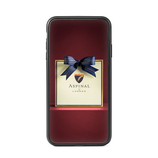 iPhone Xs Case with Black Edge in Deep Shine Black Croc from Aspinal of London