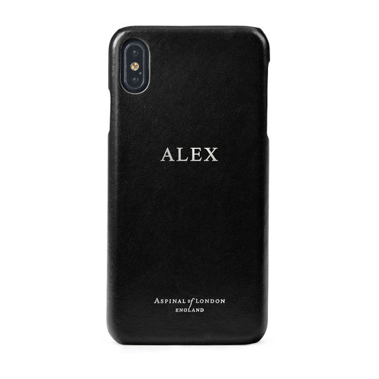 iPhone Xs Max Case in Smooth Black from Aspinal of London