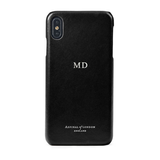 iPhone Xs Max Case in Smooth Black from Aspinal of London