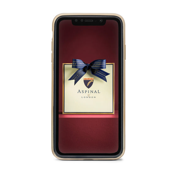 iPhone Xs Max Case with Gold Edge in Black Patent Croc from Aspinal of London