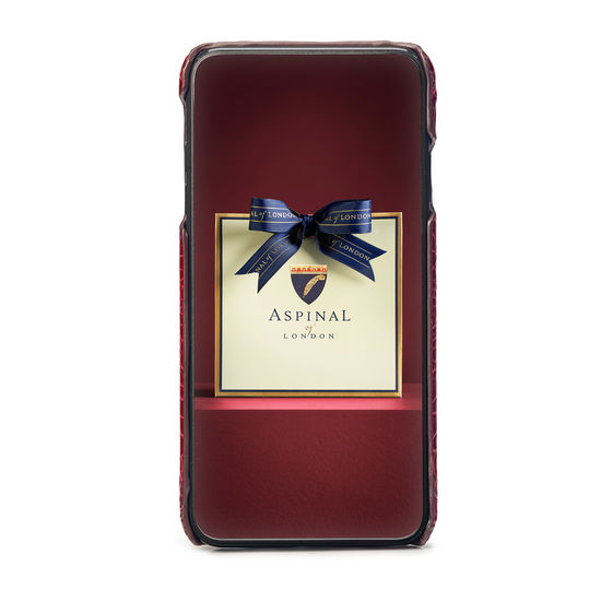 iPhone Xs Max Case in Bordeaux Patent Croc from Aspinal of London