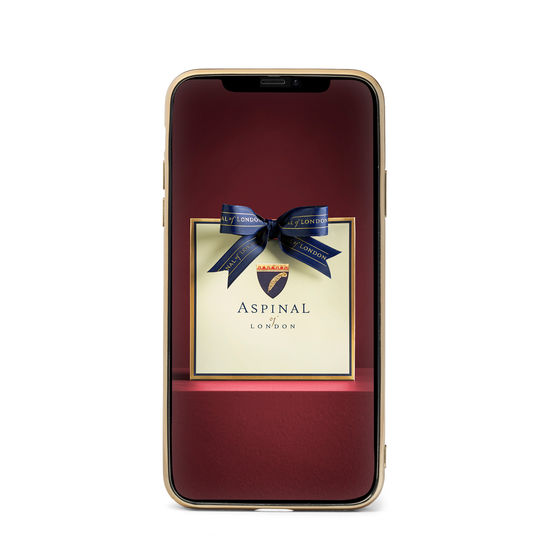 iPhone 11 Pro Case with Gold Edge in Deep Shine Warm Grey Small Croc from Aspinal of London