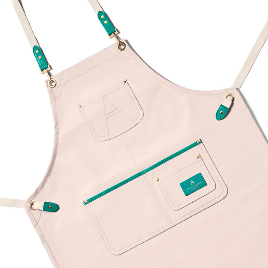 Gardening Apron in Petal Canvas & Chalkhill Blue Pebble from Aspinal of London