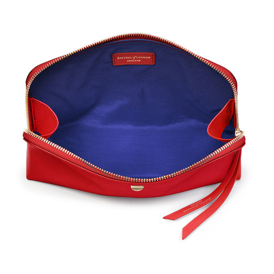 Large Essential Cosmetic Case in Scarlet Saffiano from Aspinal of London