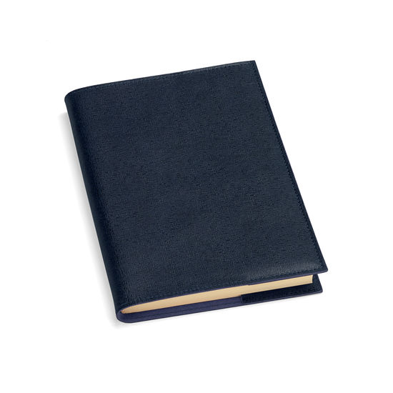 A5 Refillable Journal in Navy Saffiano from Aspinal of London