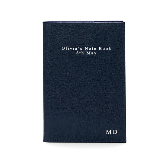 A5 Refillable Journal in Navy Saffiano from Aspinal of London