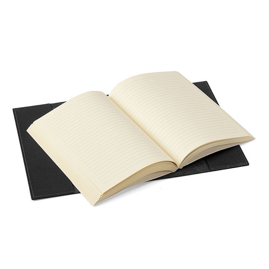 A5 Refillable Leather Journal in Black Saffiano from Aspinal of London