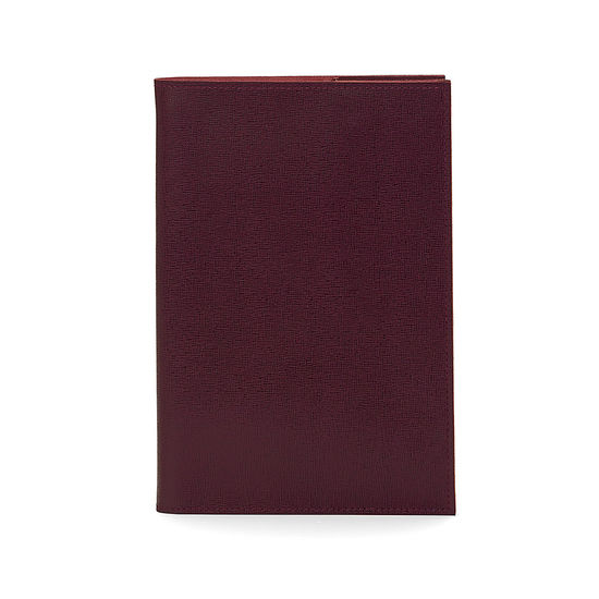 A5 Refillable Leather Journal in Burgundy Saffiano from Aspinal of London