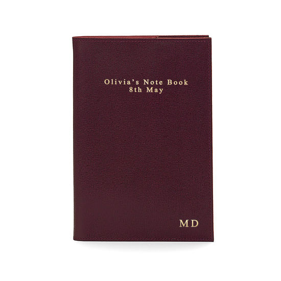 A5 Refillable Leather Journal in Burgundy Saffiano from Aspinal of London