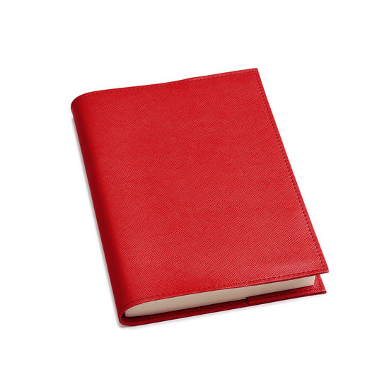 A5 Refillable Leather Journal in Scarlet Saffiano from Aspinal of London