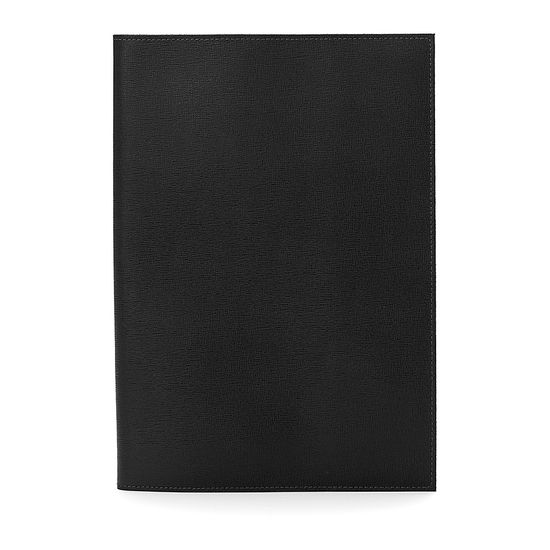 A4 Refillable Leather Journal in Black Saffiano from Aspinal of London