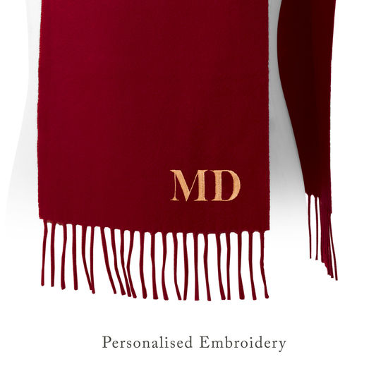 Pure Cashmere Scarf in Burgundy from Aspinal of London
