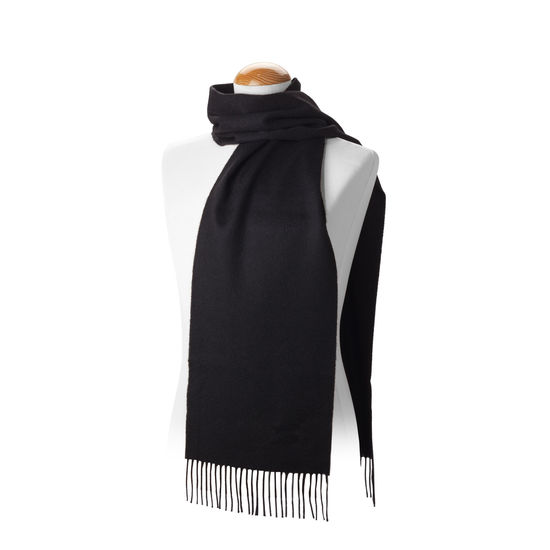 Pure Cashmere Scarf in Black from Aspinal of London