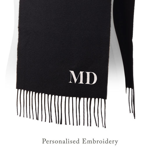 Pure Cashmere Scarf in Black from Aspinal of London