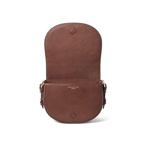 Small Stella Satchel in Chestnut Pebble from Aspinal of London