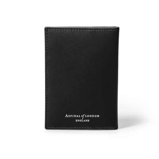 Double Fold Credit Card Holder in Smooth Black & Red Land Snake from Aspinal of London