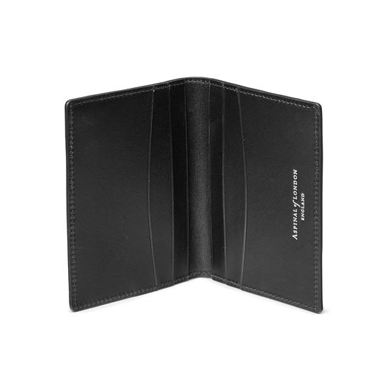 Double Fold Credit Card Holder in Smooth Black from Aspinal of London