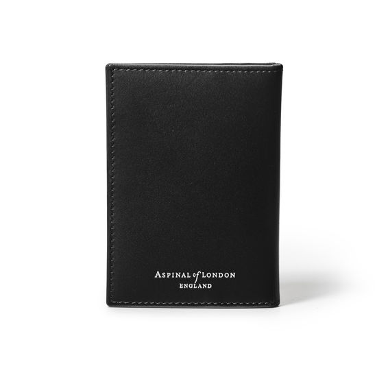 Double Fold Credit Card Holder in Smooth Black from Aspinal of London