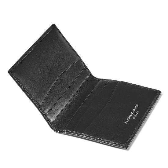 Double Fold Credit Card Holder in Smooth Black from Aspinal of London