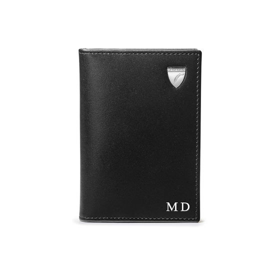 Double Fold Credit Card Holder in Smooth Black from Aspinal of London