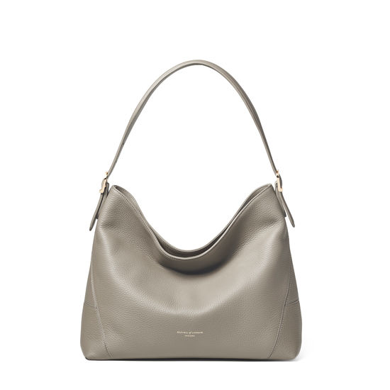 Aspinal Hobo in Warm Grey Pebble from Aspinal of London
