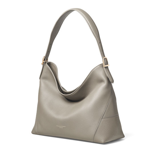 Aspinal Hobo in Warm Grey Pebble from Aspinal of London