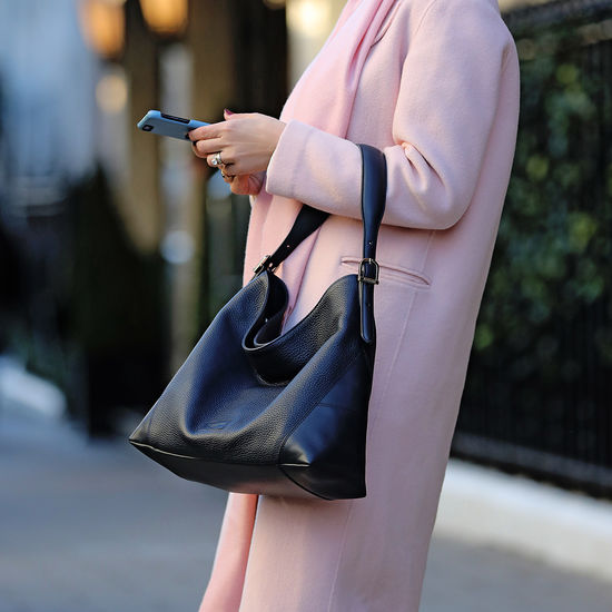 Aspinal Hobo in Warm Grey Pebble from Aspinal of London