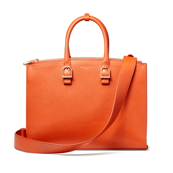 Madison Tote in Marmalade Pebble from Aspinal of London