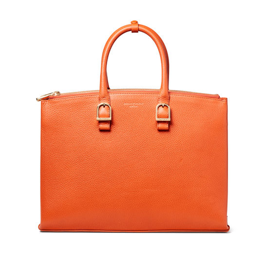 Madison Tote in Marmalade Pebble from Aspinal of London
