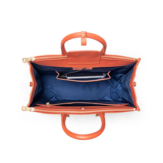 Madison Tote in Marmalade Pebble from Aspinal of London