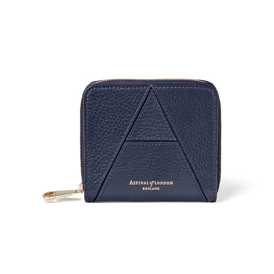 A' Purse in Navy Pebble from Aspinal of London