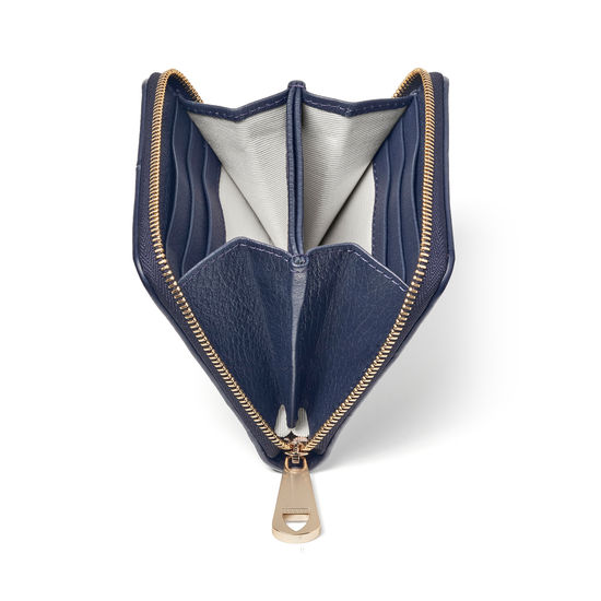 A' Purse in Navy Pebble from Aspinal of London
