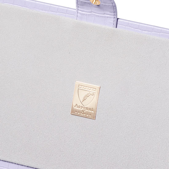 Paris Jewellery Box in Deep Shine English Lavender Small Croc from Aspinal of London